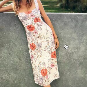 Ann Taylor Floral linen blend dress Size 0 Petite